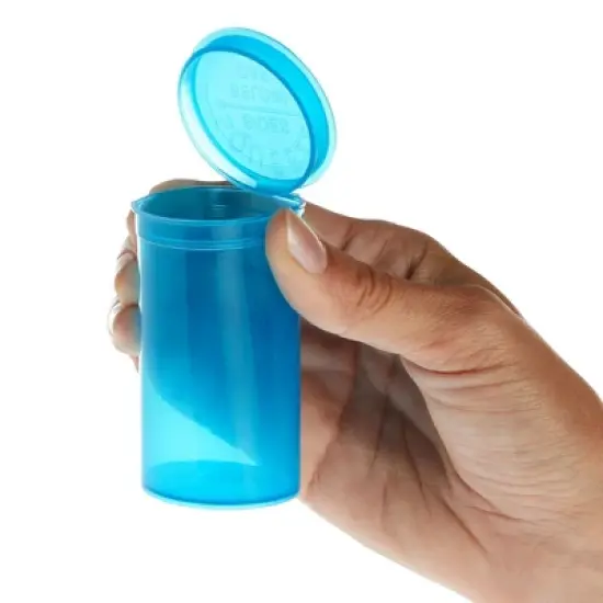 Juvale 30 Pack Empty Pill Bottles with Pop Top Caps, 19 Dram Prescription Medicine Containers (Blue) image {4}