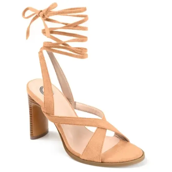 Journee Collection Womens Adalee Ankle Wrap Stacked Heel Sandals image {12}