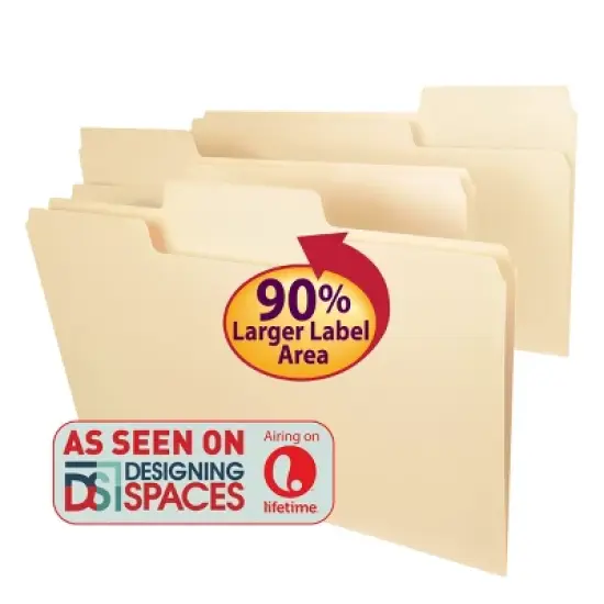 Smead SuperTab  File Folder, Oversized 1/3-Cut Tab, Legal Size, Manila, 100 Per Box (15301) image {2}