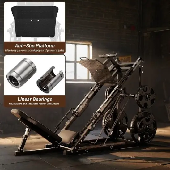 Acekool 45 Degree Leg Press Machine for Home Gym, Professional Lower Body Strength Trainer, 2000LB Capacity, Adjustable, Black image {5}