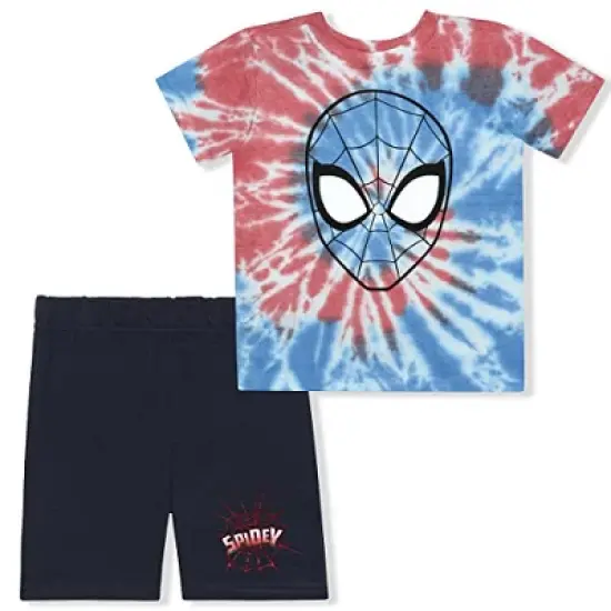 Marvel Boy's 2-Pack Spider-Man Tie Dye Graphic Tee and Casual Short Set for Toddler for Toddler image {5}