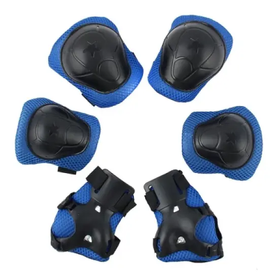 Unique Bargains Bicycle Roller Blading Wrist Elbow Knee Support Protector Guards Pads Brace 6 in 1 Set image {7}