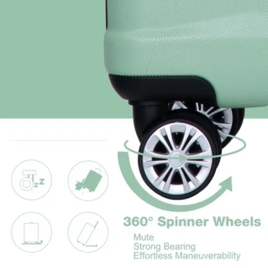 Gulches 5-Piece Expandable Hard PC Luggage Set, Light Green, TSA Lock, Lightweight Rolling Luggage image {10}