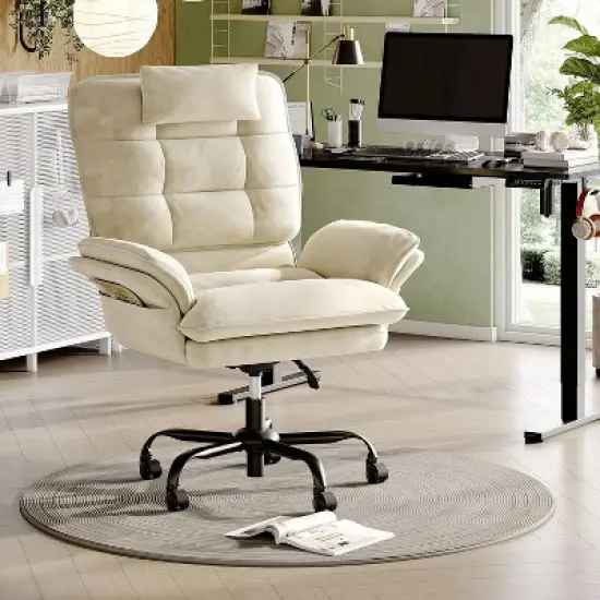 Bestier Big and Tall Executive Office Chair with Flip-Up Arms, Adjustable Height, Reclining Office Chair with Headrest & Side Pockets image {6}