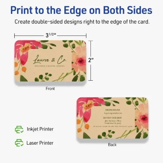 Avery 2" x 3-1/2" Rectangle Rounded Corner Cards, Kraft Brown, 80ct image {5}