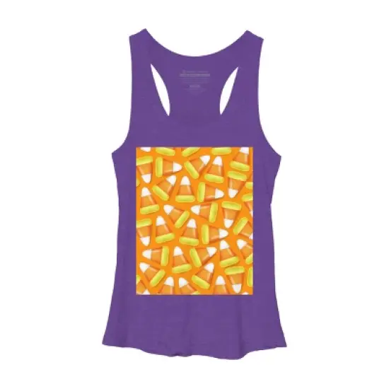 Women's Design By Humans Halloween Candy Corn By NewburyBoutique Racerback Tank Top image {6}