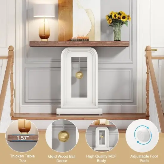 Tribesigns Modern 40 Inches Narrow Console Table with Pendulum Shape Base image {7}