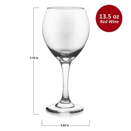 Libbey Classic Red Wine Glasses, 13.5 ounce, Set of 4 image {3}