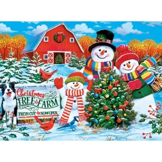 MasterPieces 100 Piece Glitter Christmas Jigsaw Puzzle - On the Tree Farm image {2}