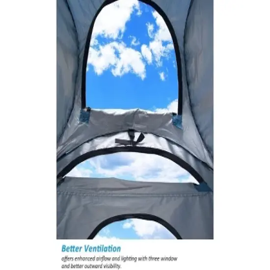 MPM 6FT Pop Up Privacy Tent Instant Shower Tent Portable Outdoor Rain Shelter, Camp Toilet, Dressing Changing Room with Carry Bag blue image {3}