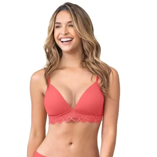 Leonisa  Comfy deep v-neck lace accent bralette - image {10}