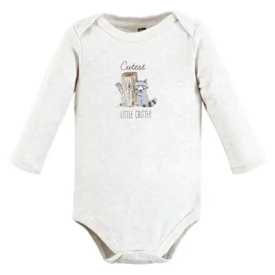 Hudson Baby Infant Boy Cotton Long-Sleeve Bodysuits, Forest Animals 5-Pack image {5}