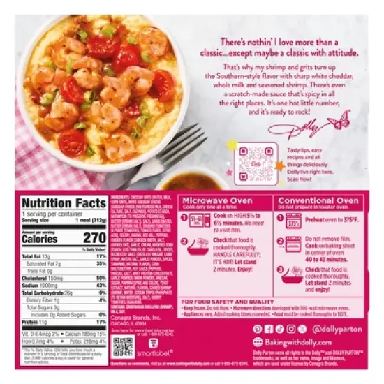 Dolly Parton's Frozen Shrimp & Grits Meal - 11oz image {5}