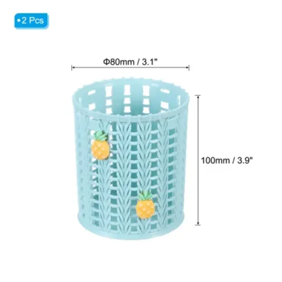 Unique Bargains Plastic Pineapple Decor Decorative Large-capacity Pencil Holder 3.1x3.1x3.9 Inch image {1}