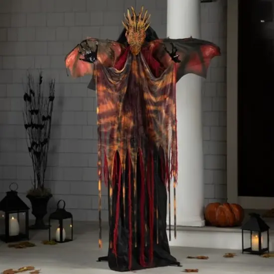 Northlight Lighted and Animated Standing Dragon Man with Sound Halloween Figure - 5.75' image {1}