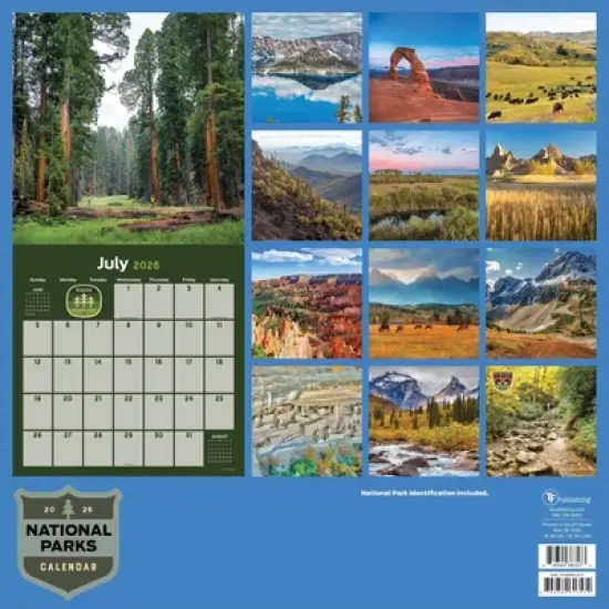 TF Publishing 13.5"x14.5" 2026 National Parks Wall Calendar image {4}