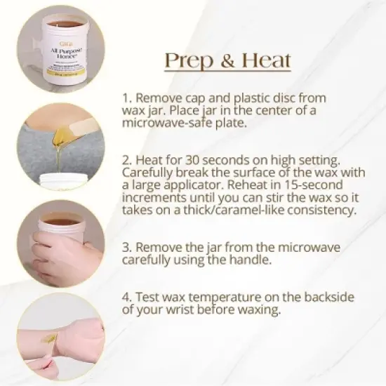Gigi All Purpose Honee Microwave Wax - 8 oz (PACK OF 2) Painless Full Body Wax: Quality hair removal hard wax image {2}
