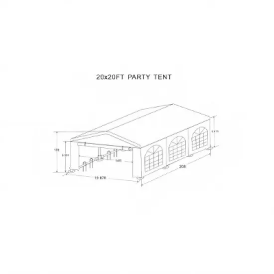 Heavy Duty Party Tent Outdoor Wedding Canopy,Waterproof Event Shelter Marquee with Carry Bags-Maison Boucle image {3}