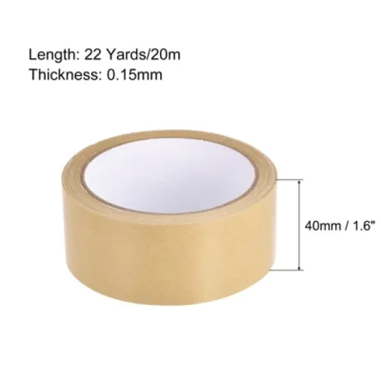 Unique Bargains Paper Adhesive Packing Tape for Masking Sealing Brown 2 Pcs image {1}