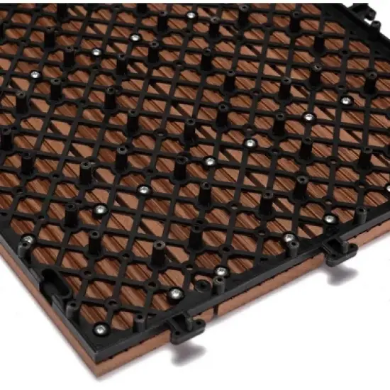 Courtyard Casual WPC Brown Decking Tile, 9 pc Set image {5}