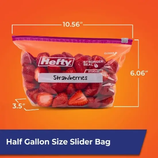 Hefty Half Gallon Storage Slider Bags - 32ct image {5}