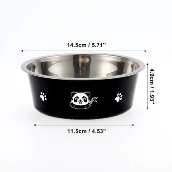 Unique Bargains Non-Skid Medium Dog Bowl Panda Pattern 1 Pc image {1}