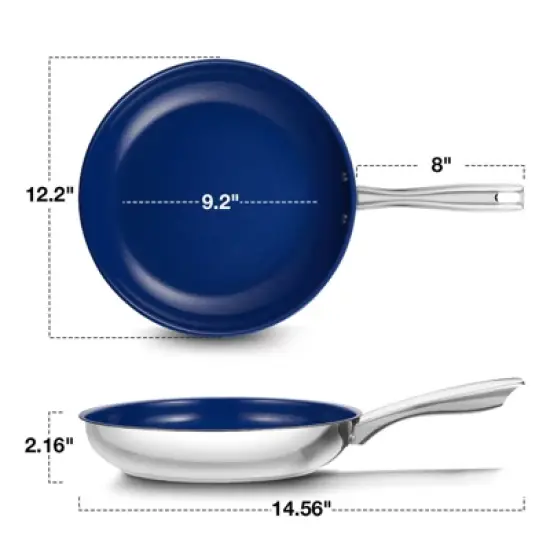 KOCH SYSTEME CS Fry Pan With Lid - Large Skillet Nonstick Frying Pan with Lid, Ceramic Coating image {6}