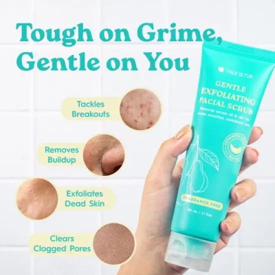 Tree To Tub Gentle Exfoliating Face Wash & Cleanser for All Skin Types-Biodegradable Micro-Exfoliators & Salicylic Acid for Radiant, Even-Looking Skin image {4}