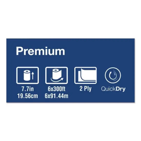 Tork Premium Extra Soft Matic Hand Towel Roll, 2-Ply, 7.7" x 300 ft, White, 6/Carton image {3}