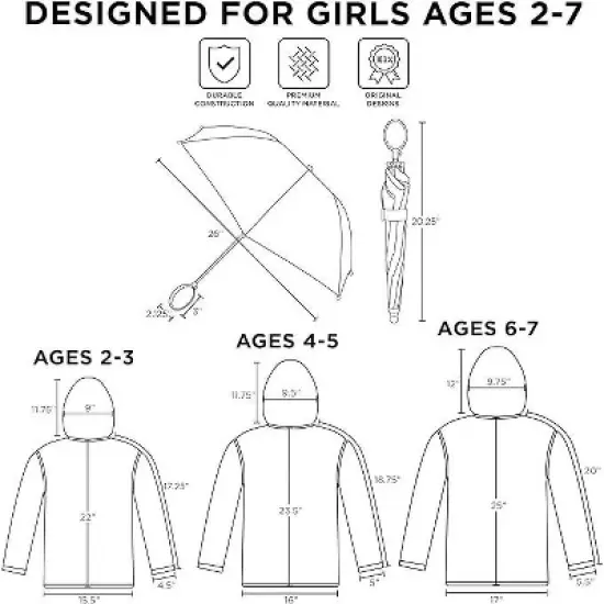 Paw Patrol Girl&rsquo;s Raincoat and Umbrella Set, Kids Ages 2-7 image {6}