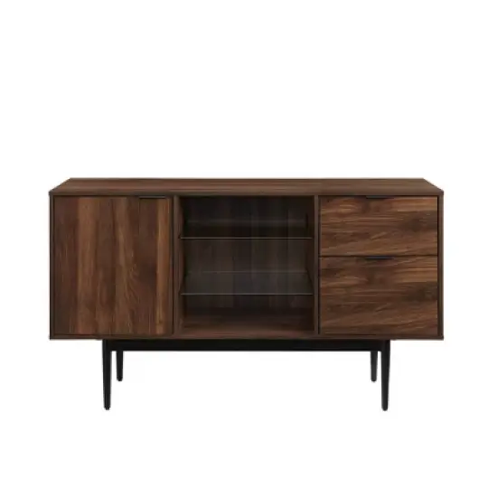 Timothy Modern Lifted Triple Storage Sideboard Dark Walnut - Saracina Home image {1}