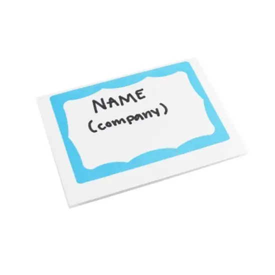 SICURIX Adhesive Badges, Blue Border, 100 Per Pack, 6 Packs image {2}