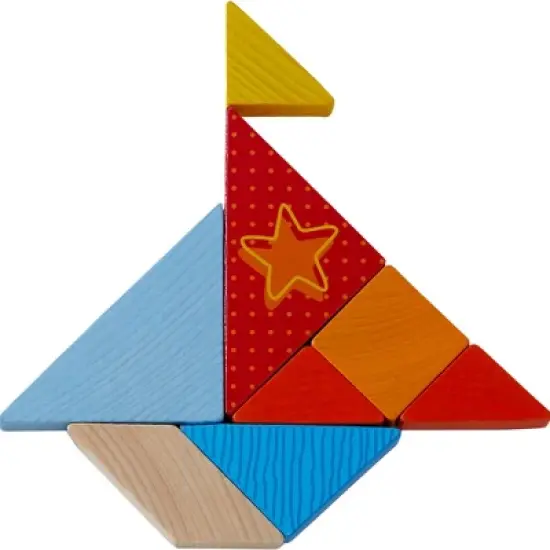 HABA Funny Faces Tangrams - Wooden Pattern Blocks (Made in Germany) image {3}