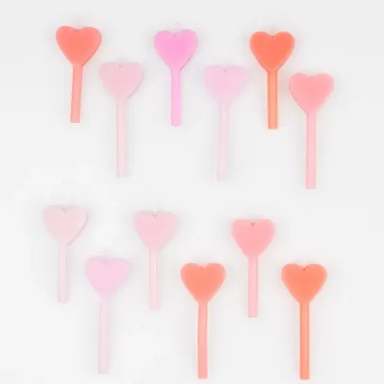 Meri Meri Pink Heart Candles (Pack of 12) image {3}