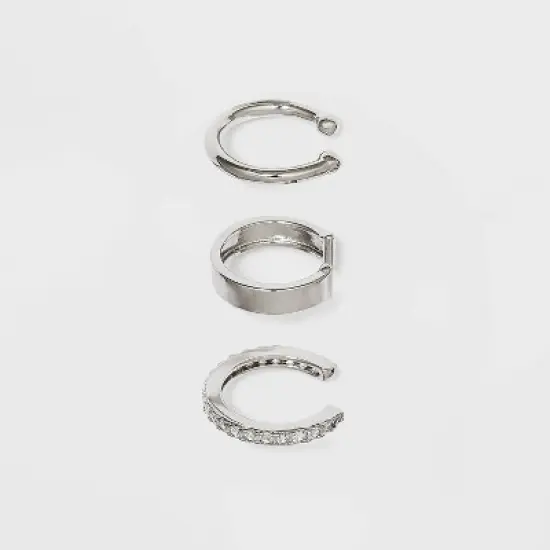 Sterling Silver Cubic Zirconia Ear Cuff Set - A New Day&trade; image {1}