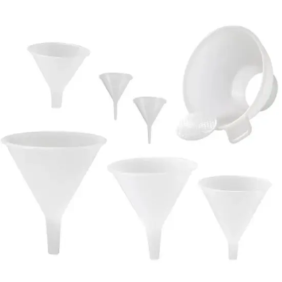 Hutzler 7 Piece Multi-Purpose Plastic Funnel Set with Mini-Funnels and Canning Funnel image {6}