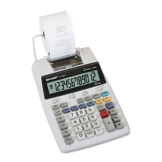 Sharp EL-1750V Two-Color Printing Calculator Black/Red Print 2 Lines/Sec EL1750V image {5}