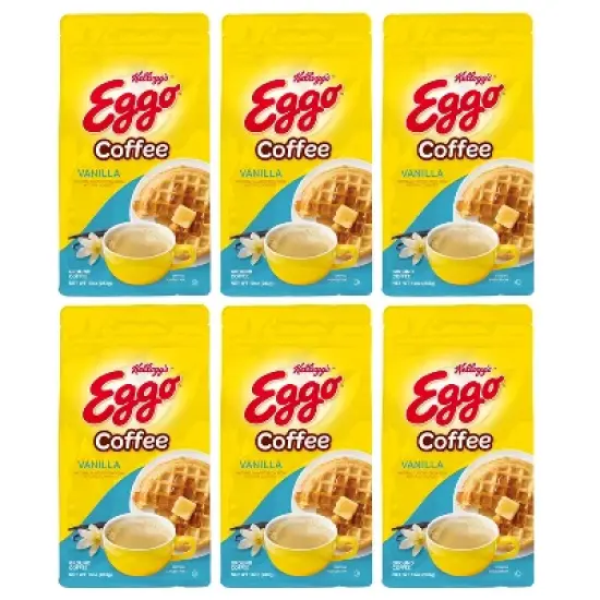 Eggo Vanilla Waffle  Flavored Ground Coffee, Fair Trade Cert. 10 Oz Bag, 6 pk image {4}