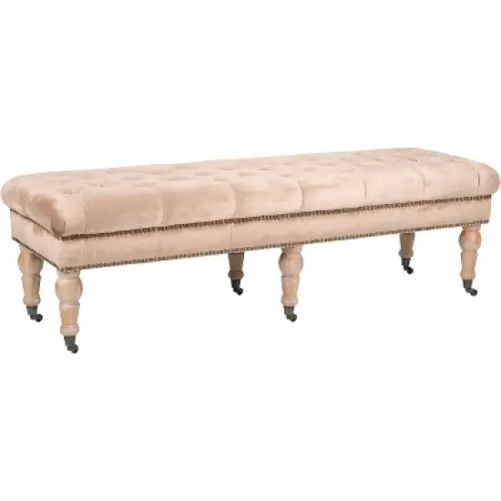 Barney Tufted Bench w/ Brass Nail Heads  - Safavieh image {2}