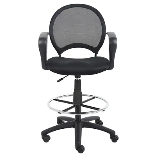 Mesh Drafting Stool with Loop Arms Black - Boss Office Products image {3}