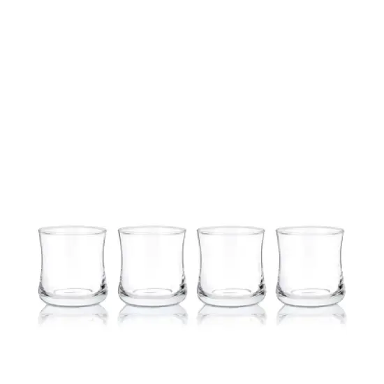 True Bourbon Glasses, Tumblers for Whiskey, Scotch, Curved Stylish Whisky Sipping Glass, 10 Ounce, set of 4 image {4}