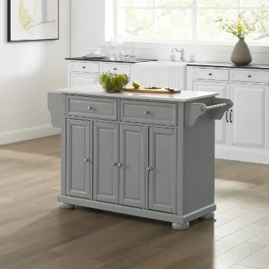 Alexandria Granite Top Kitchen Island/Cart Gray - Crosley image {1}