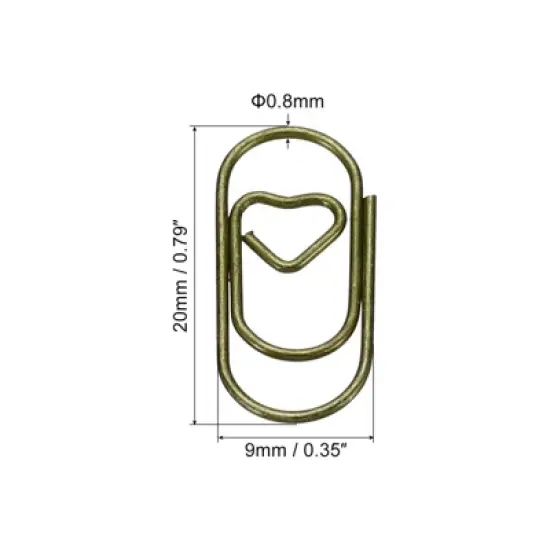 Unique Bargains Heart-Shaped Cute Decorative Fun Clips Bookmarks Paper Clip 100 Pcs image {1}