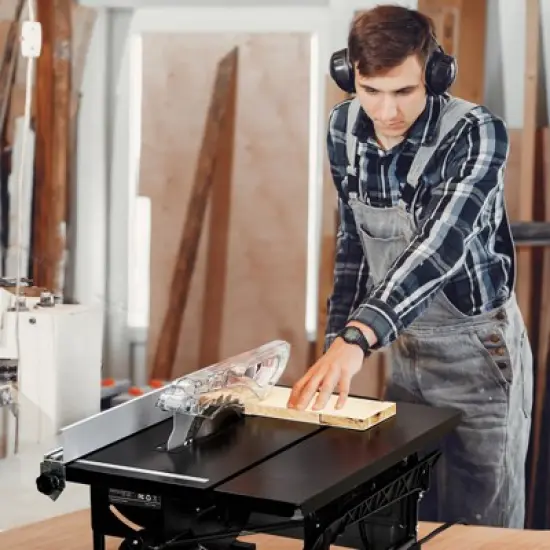 Portable Table Saw 8-inch for Jobsite - 6.7-Amp Copper Motor, 3576RPM, 24T Blade, Compact with Sliding Miter Gauge for DIY Woodworking image {6}