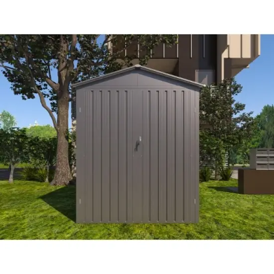 Motorcycle Outdoor Steel Storage Shed With Window ,tracks and fixtures,Grey image {1}