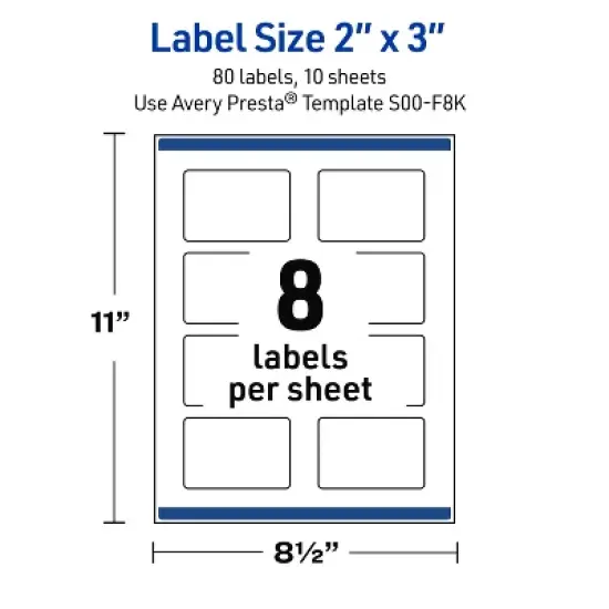 Avery Rectangle Shipping Labels, Polka Dots Design, 2" x 3", 80ct image {4}