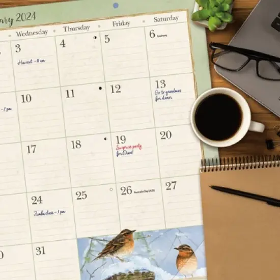 Lang 2024 Desktop Calendar 22"x17" Birds in the Garden image {3}