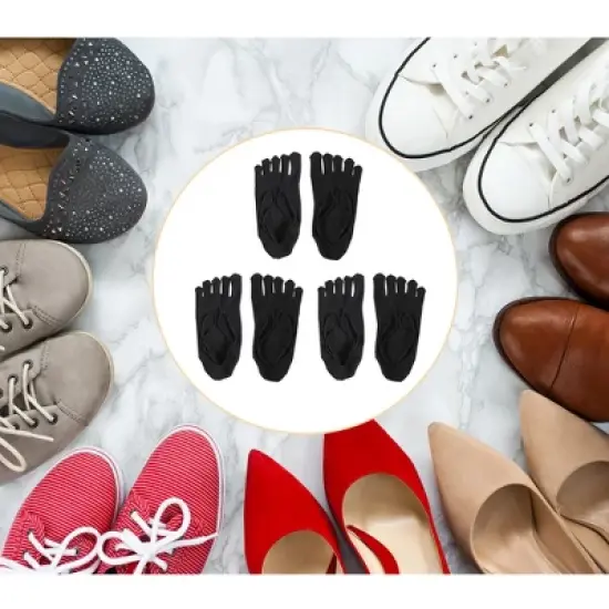 Unique Bargains Invisible Five Fingers Socks Breathable Soft Fashion No Show Socks for Women 3 Pairs image {5}