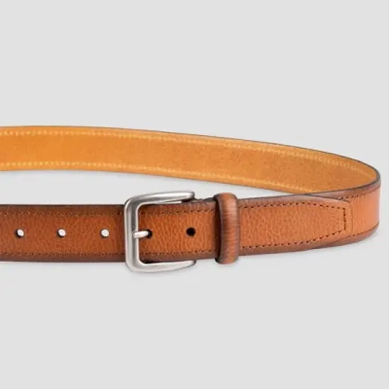 Men's Leather Belt with Stitch - Goodfellow & Co&trade; Tan image {3}