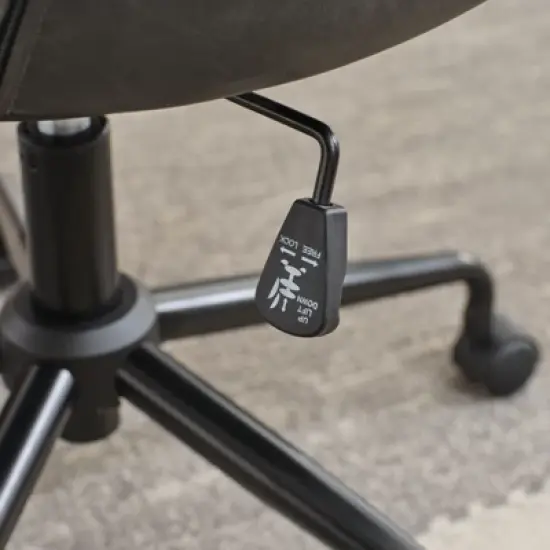 PAGED Ergonomic Office Chair Mid-Century Modern Gaming Chair with Adjustable Height, Back Support for Living Room, Home Office, Black image {2}